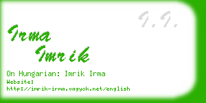 irma imrik business card